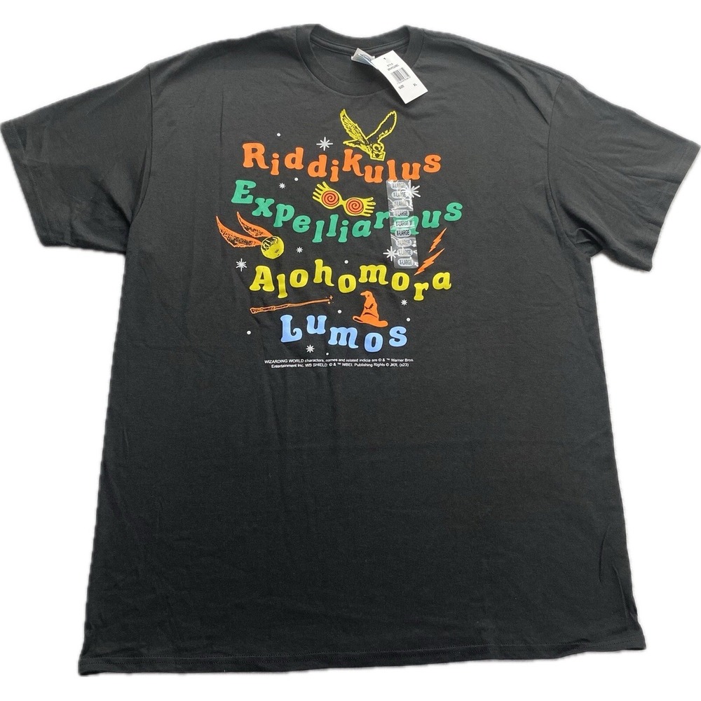 Harry Potter Licensed Universal Studios Spell Graphic T Shirt Men's XL Black
